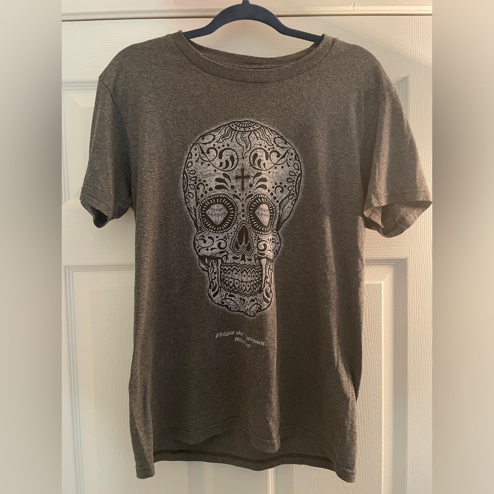 Playa del carmen Men's Gray Graphic T-Shirt